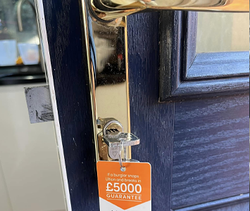 Composite door with a new snap-lock along with a new set of handles