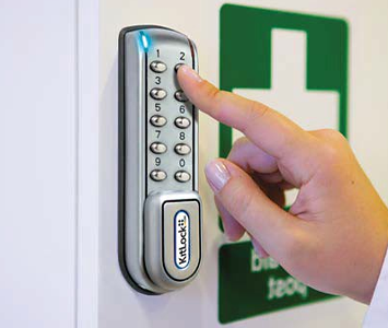 Digital lock on medical staff storage area in a hospital