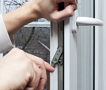 Close up of a uPVC window and lock repair